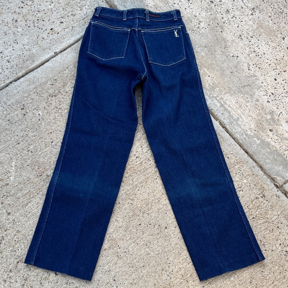 YSL Saint Laurent Dark Blue Slim Straight Petite Womens Jeans - Picture 2 of 13